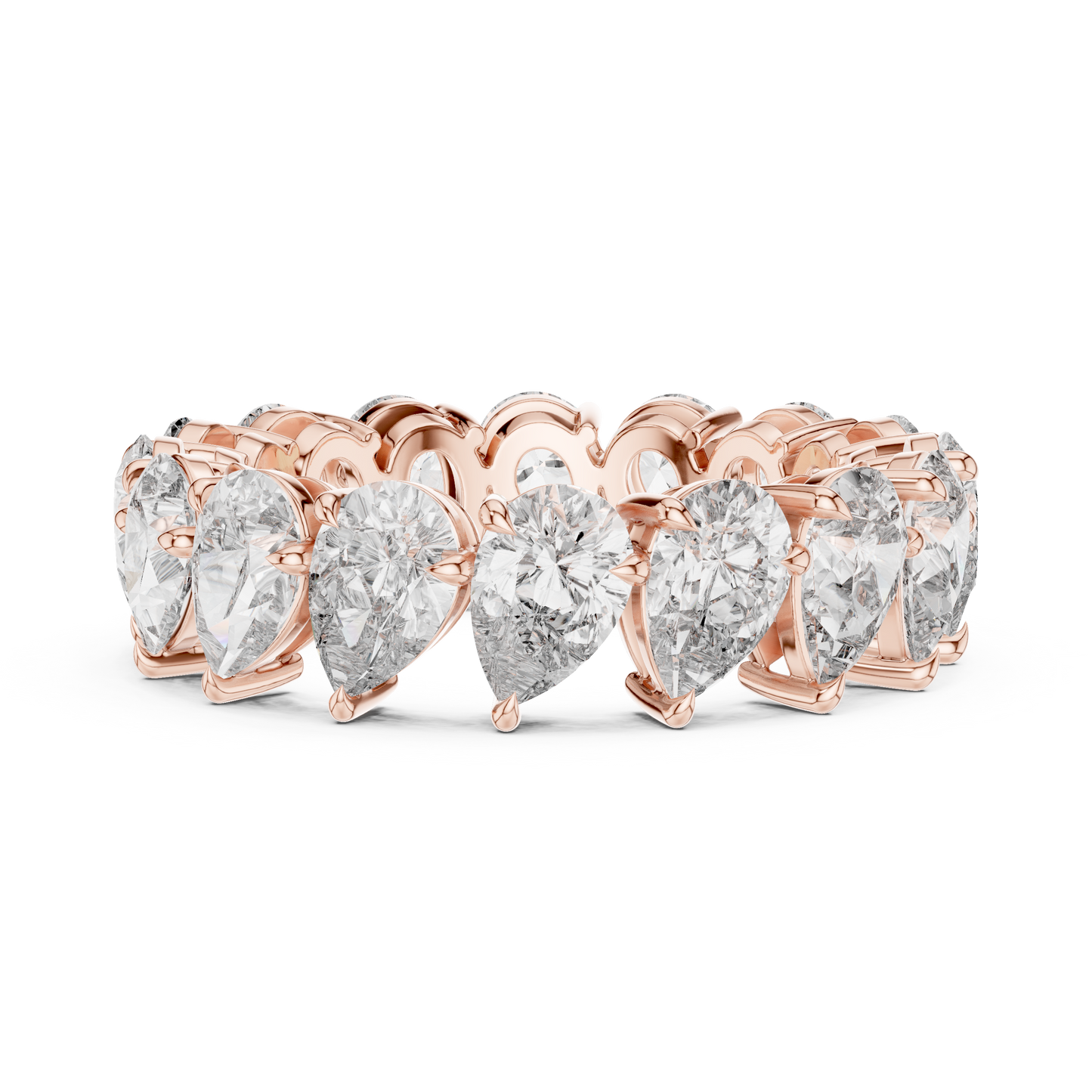Pear Cut Lab Grown Diamond Ring in Rose Gold