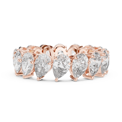 Pear Cut Lab Grown Diamond Ring in Rose Gold