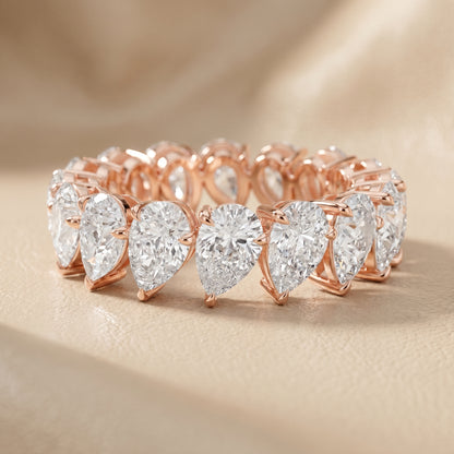 Pear Cut Lab Grown Diamond Ring in Rose Gold