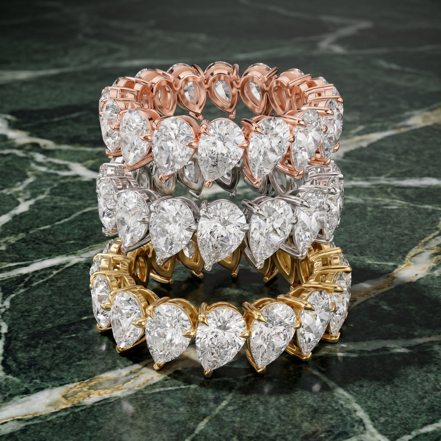 Pear Cut Lab Grown Diamond Ring in White Gold