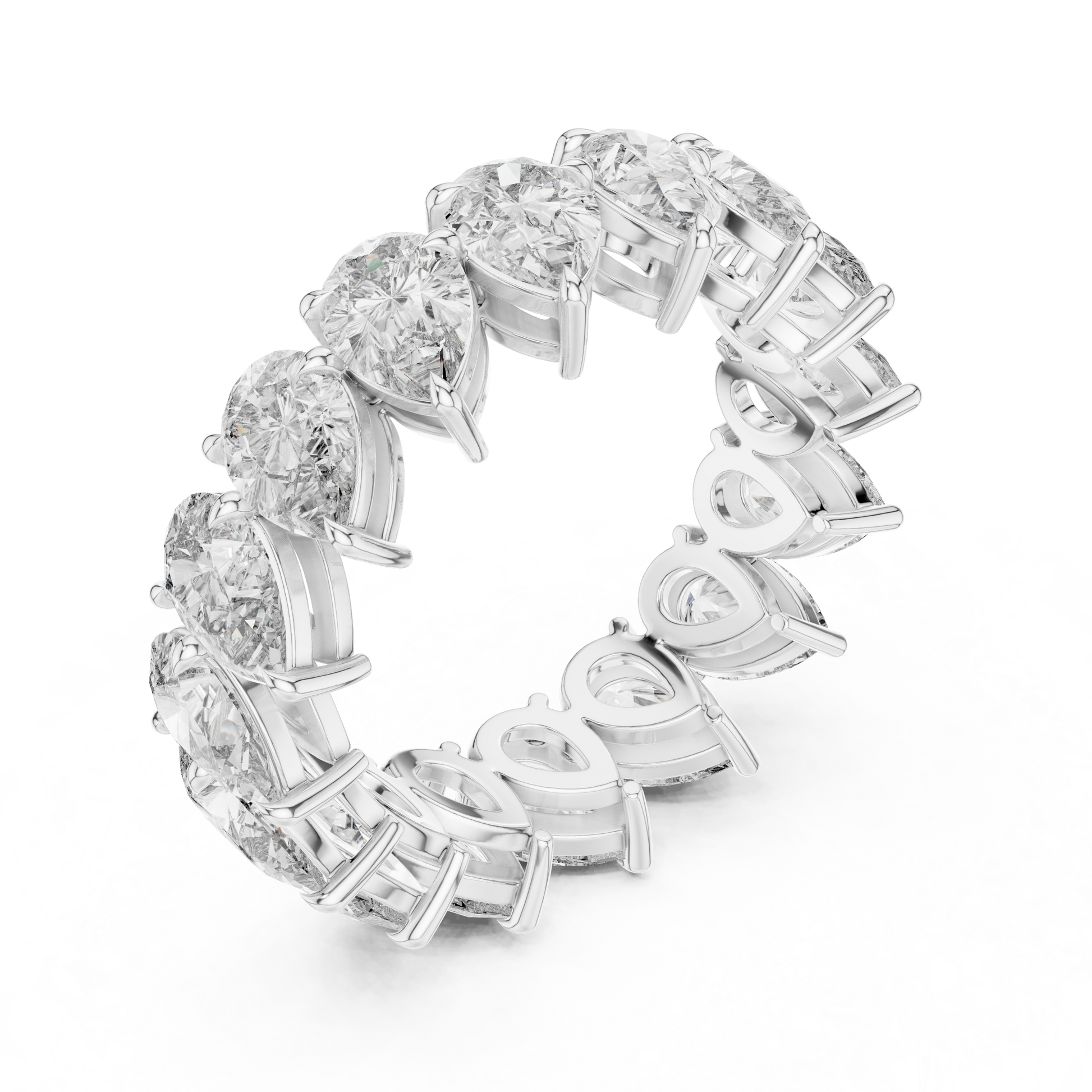 Pear Cut Lab Grown Diamond Ring in Platinum