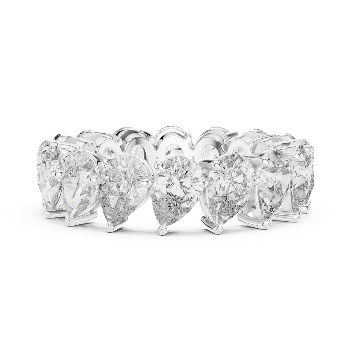 Pear Cut Lab Grown Diamond Ring in Silver