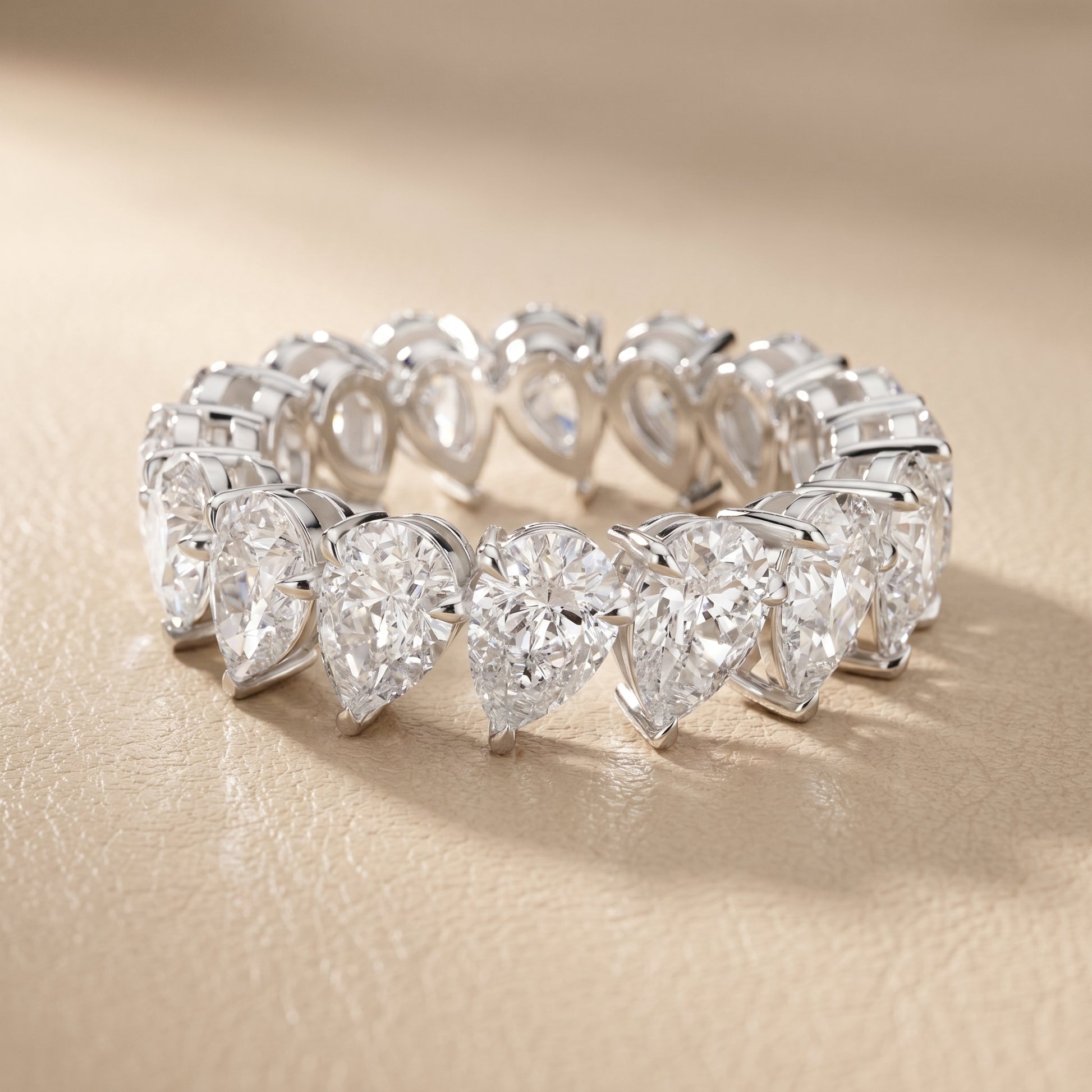 Pear Cut Lab Grown Diamond Ring in Platinum
