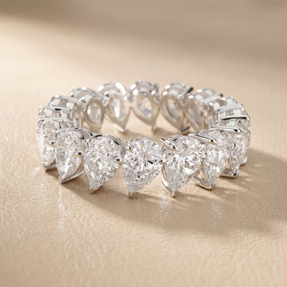 Pear Cut Lab Grown Diamond Ring in Platinum