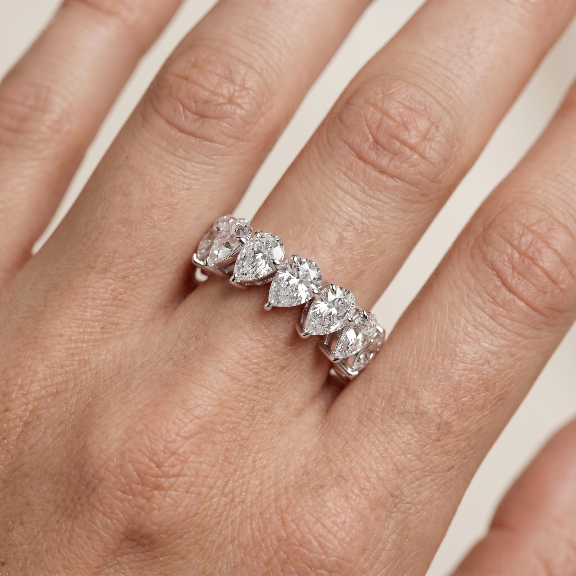 Pear Cut Lab Grown Diamond Ring in White Gold