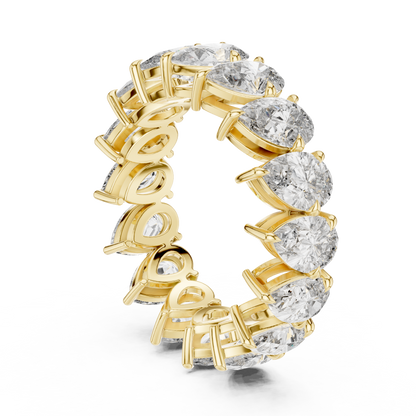 Pear Cut Lab Grown Diamond Ring in Yellow Gold