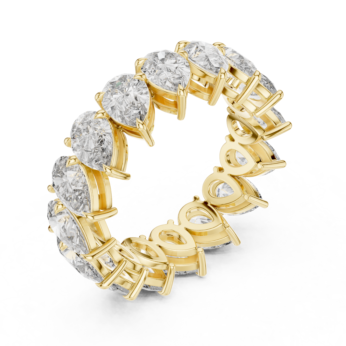 Pear Cut Lab Grown Diamond Ring in Yellow Gold