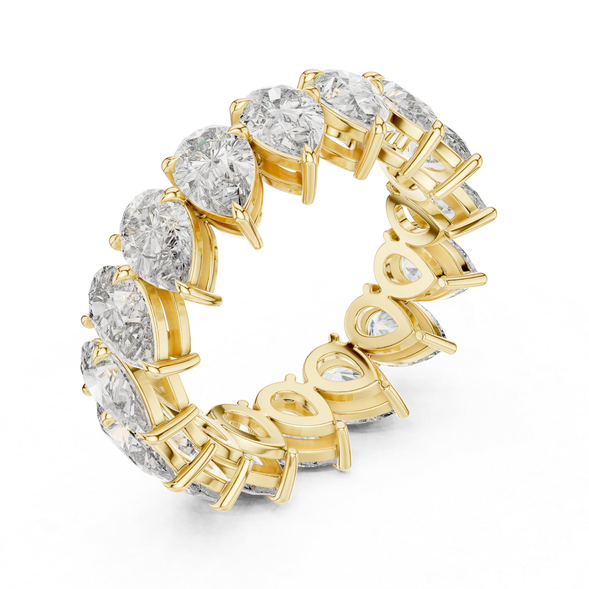 Pear Cut Lab Grown Diamond Ring in Yellow Gold