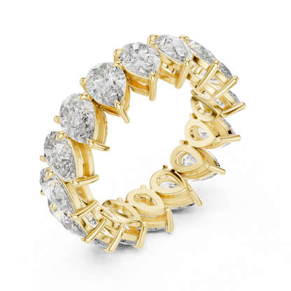 Pear Cut Lab Grown Diamond Ring in Yellow Gold