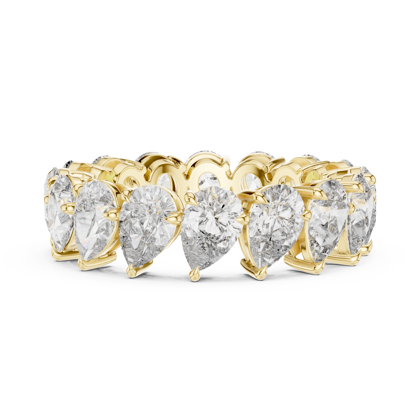 Pear Cut Lab Grown Diamond Ring in Yellow Gold