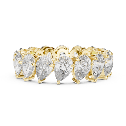 Pear Cut Lab Grown Diamond Ring in Yellow Gold