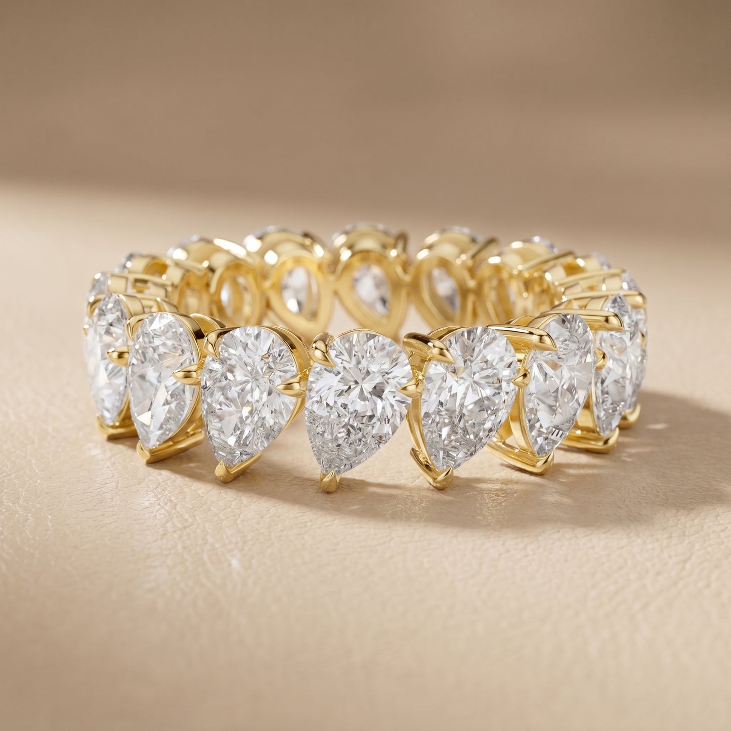 Pear Cut Lab Grown Diamond Ring in Yellow Gold