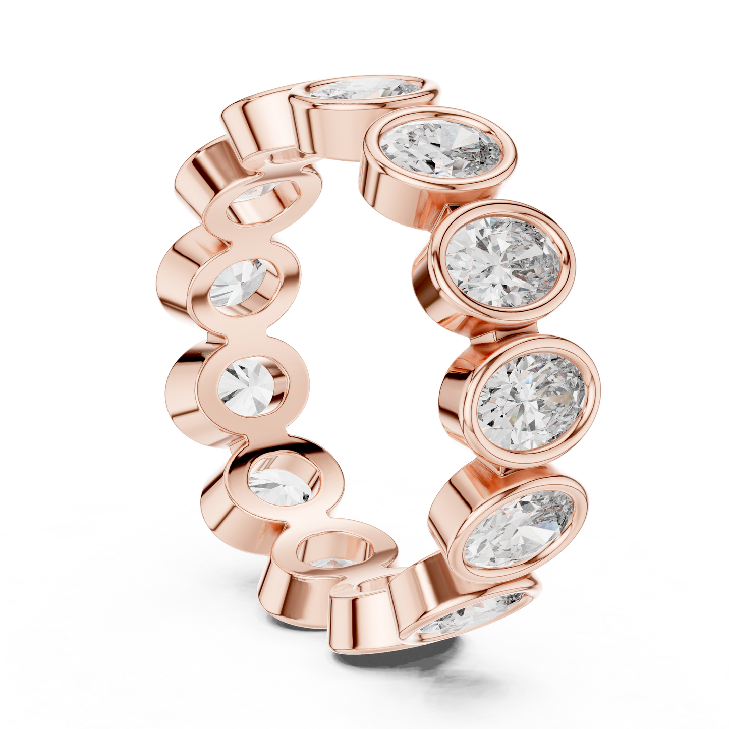 Oval Cut Lab Grown Diamond Ring in Rose Gold
