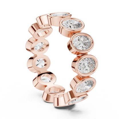 Oval Cut Lab Grown Diamond Ring in Rose Gold