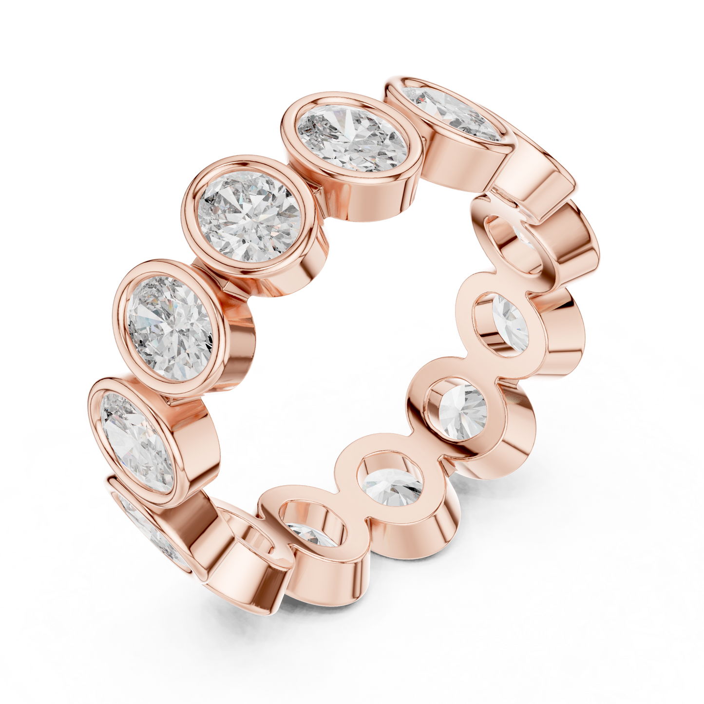 Oval Cut Lab Grown Diamond Ring in Rose Gold