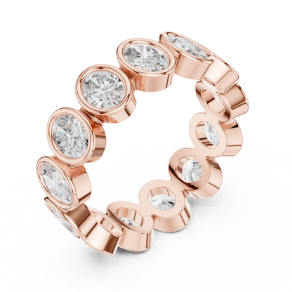 Oval Cut Lab Grown Diamond Ring in Rose Gold