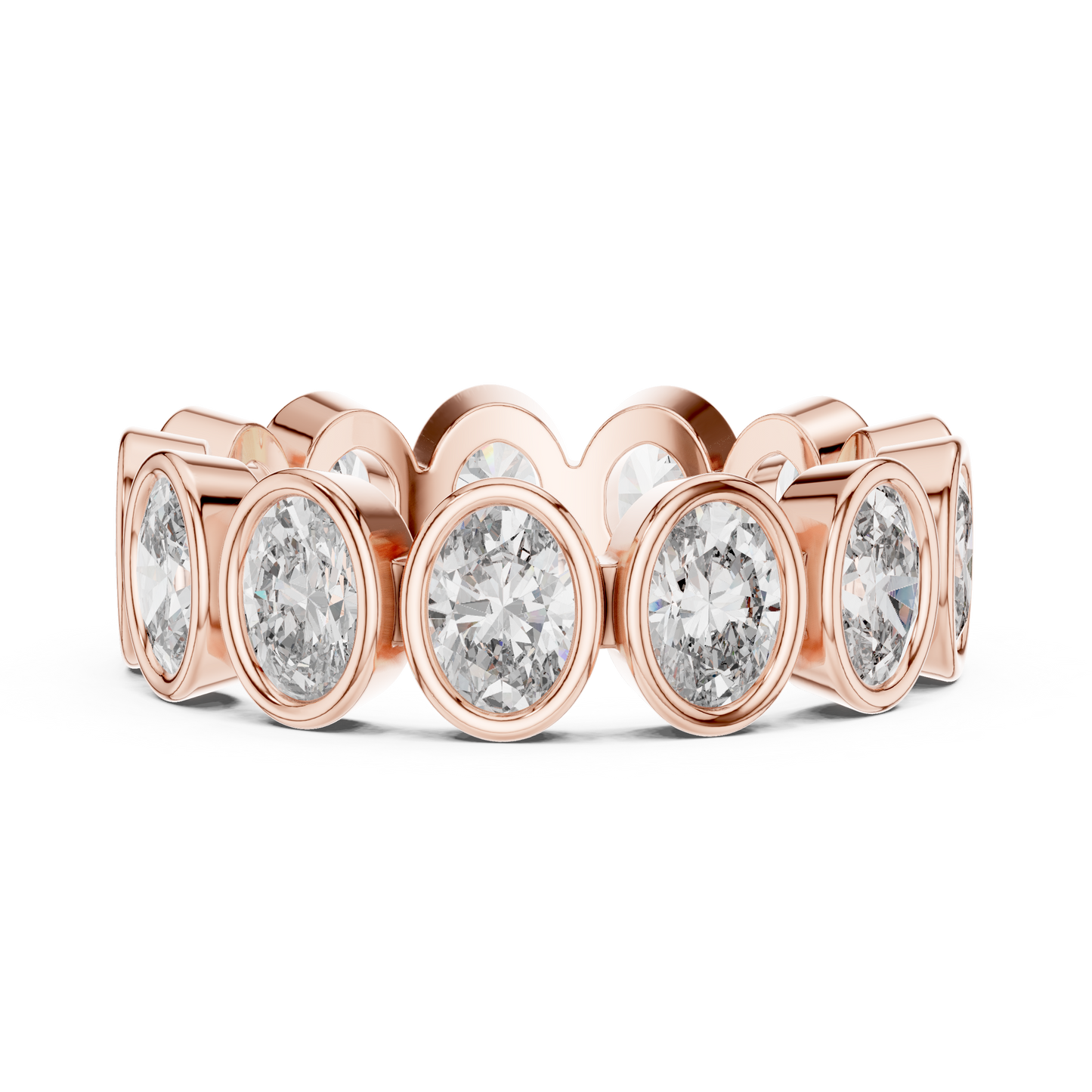 Oval Cut Lab Grown Diamond Ring in Rose Gold