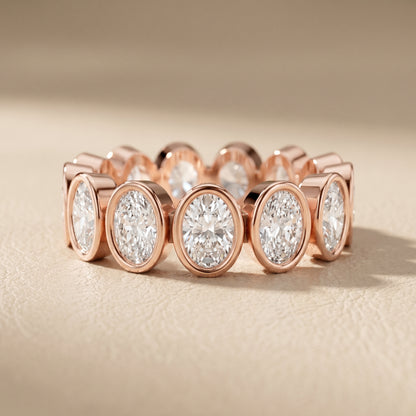 Oval Cut Lab Grown Diamond Ring in Rose Gold