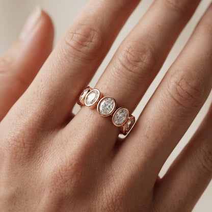 Oval Cut Lab Grown Diamond Ring in Rose Gold
