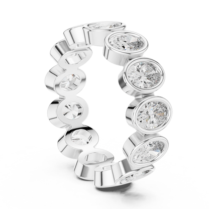 Oval Cut Lab Grown Diamond Ring in White Gold