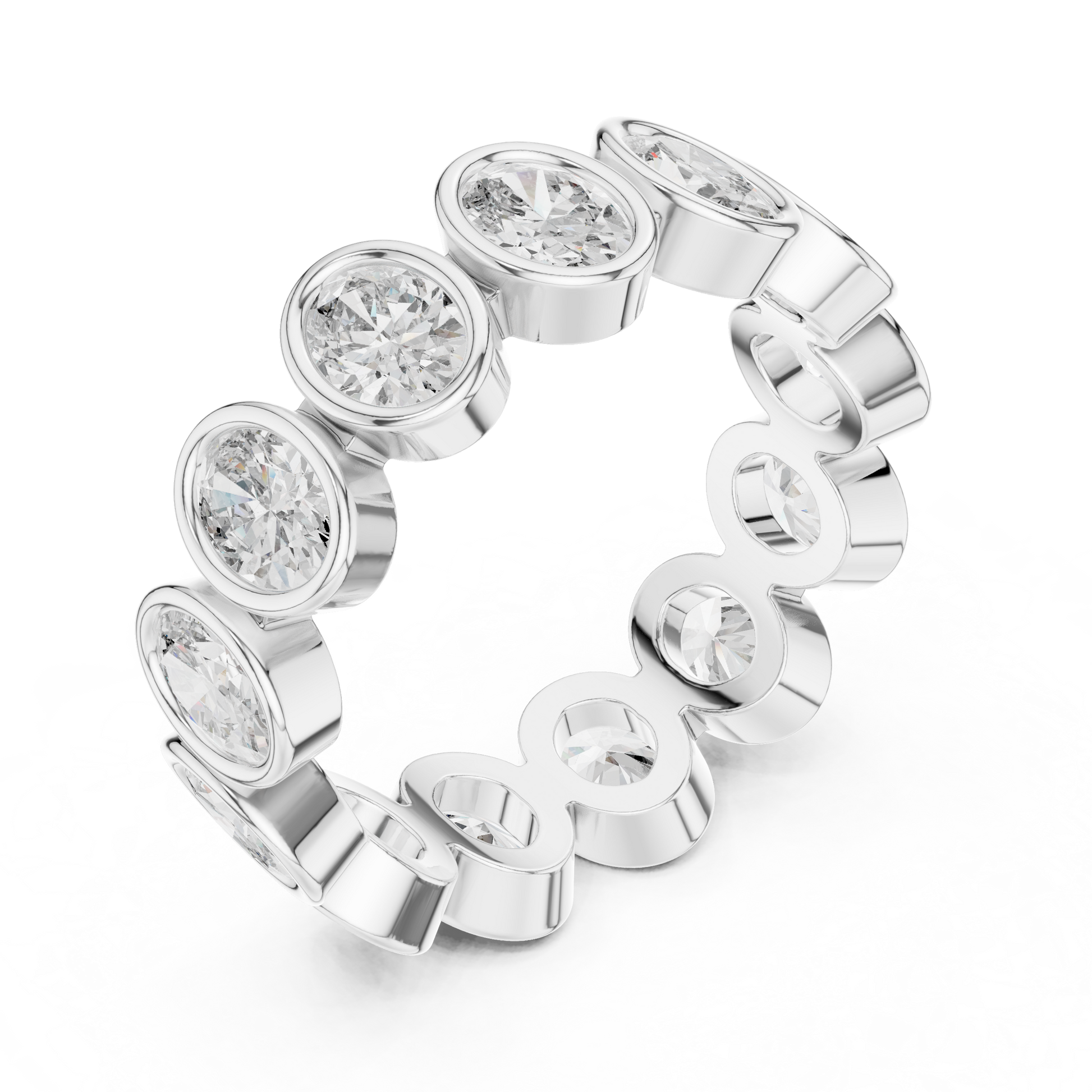 Oval Cut Lab Grown Diamond Ring in Silver