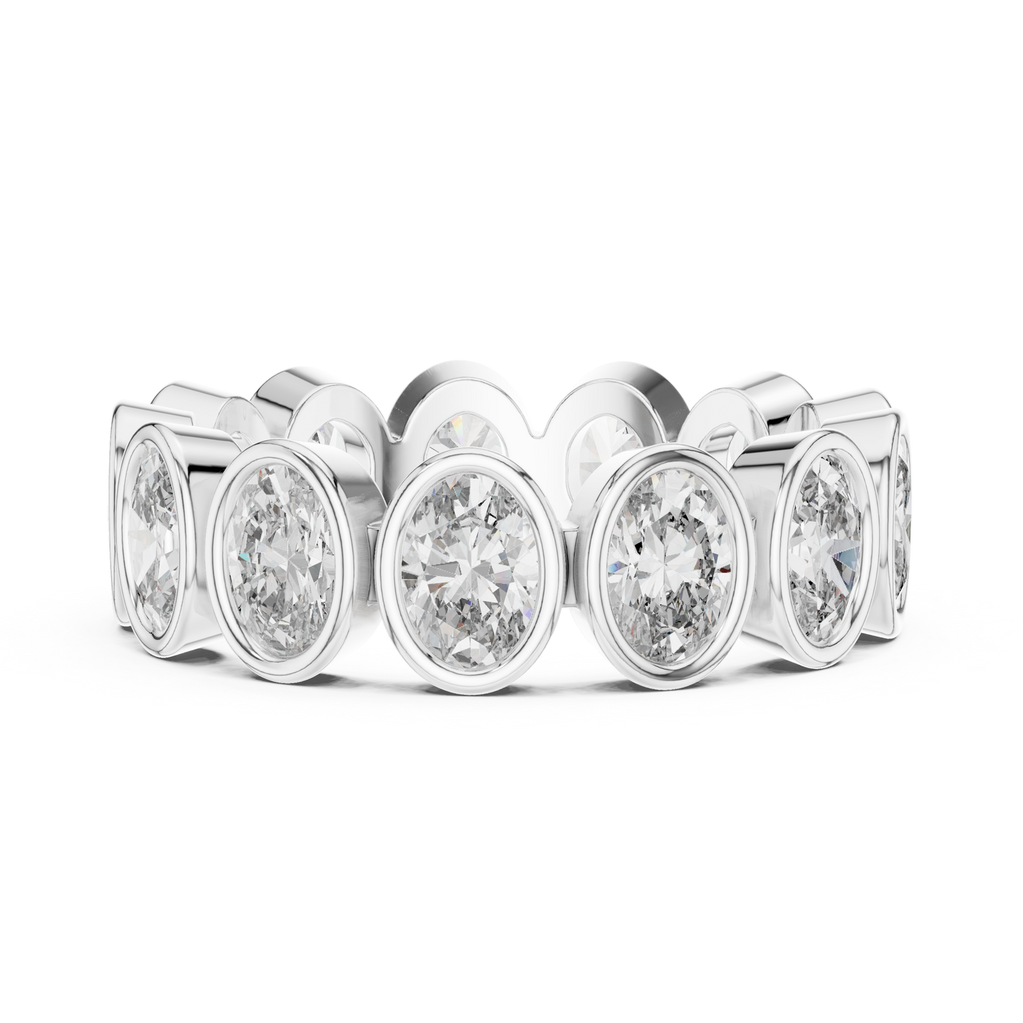 Oval Cut Lab Grown Diamond Ring in White Gold