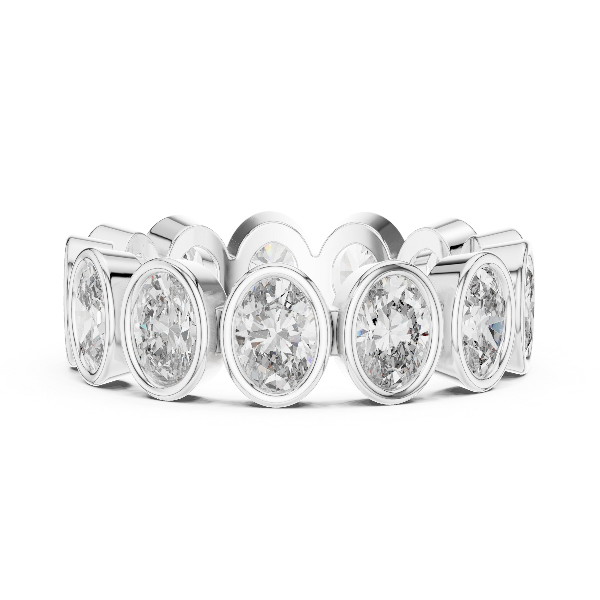 Oval Cut Lab Grown Diamond Ring in White Gold