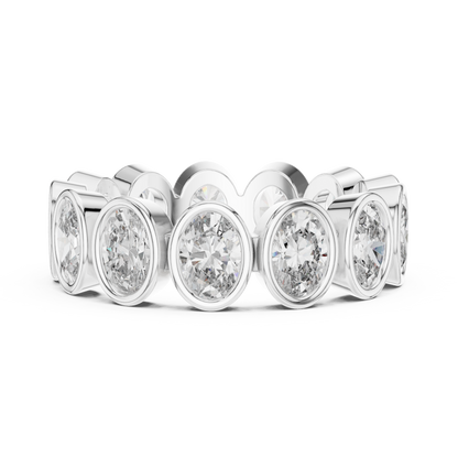 Oval Cut Lab Grown Diamond Ring in White Gold