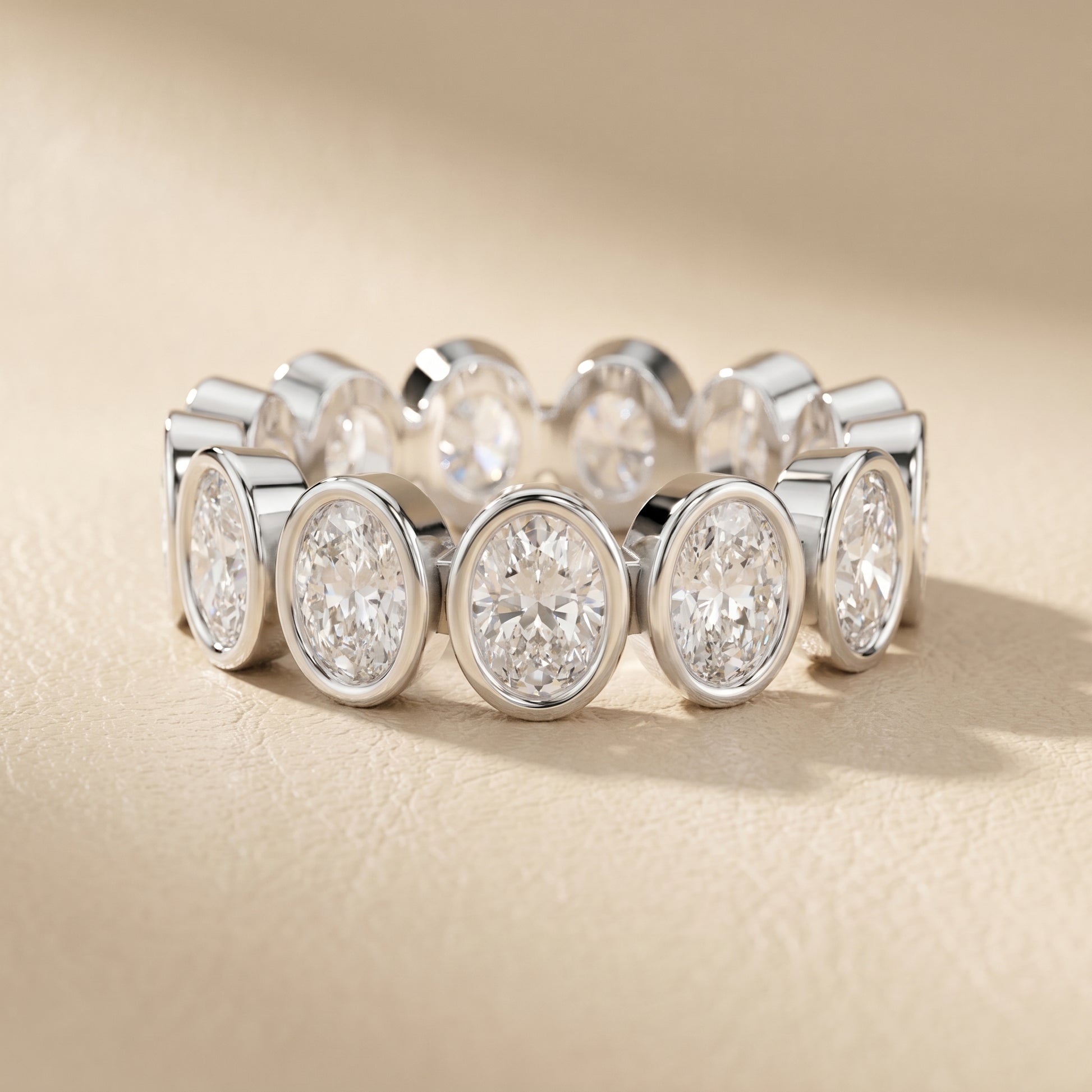 Oval Cut Lab Grown Diamond Ring in White Gold