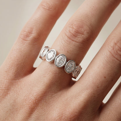 Oval Cut Lab Grown Diamond Ring in White Gold