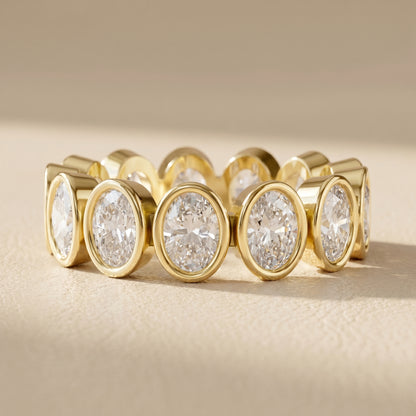 Oval Cut Lab Grown Diamond Ring in Yellow Gold