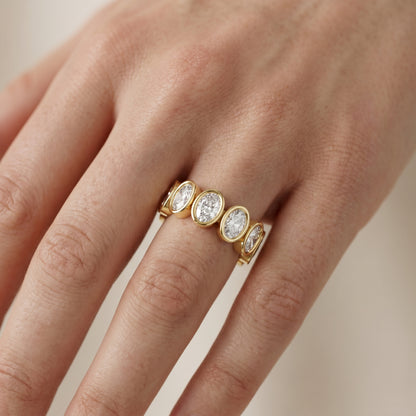 Oval Cut Lab Grown Diamond Ring in Yellow Gold