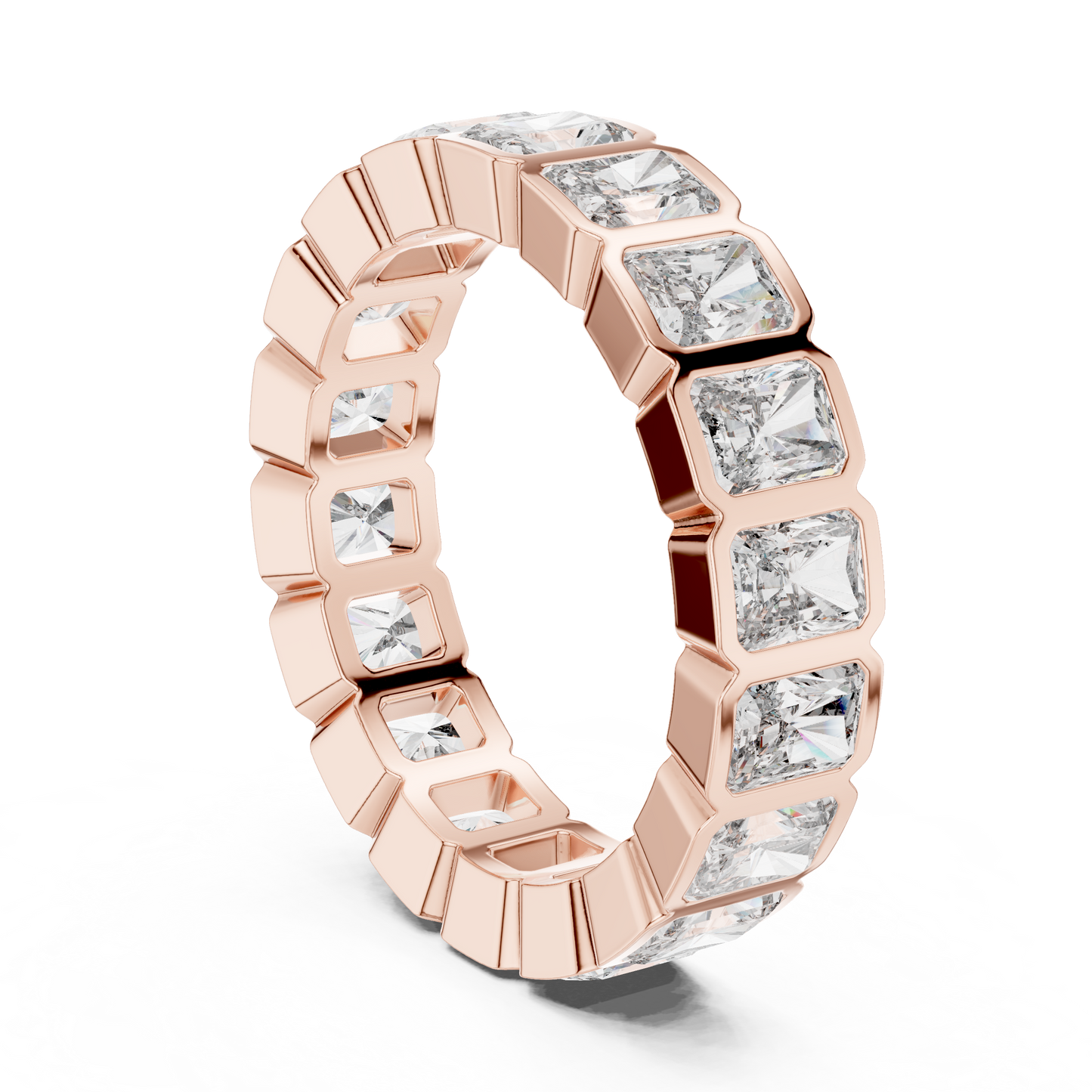 Radiant Cut Lab Grown Diamond Ring in Rose Gold