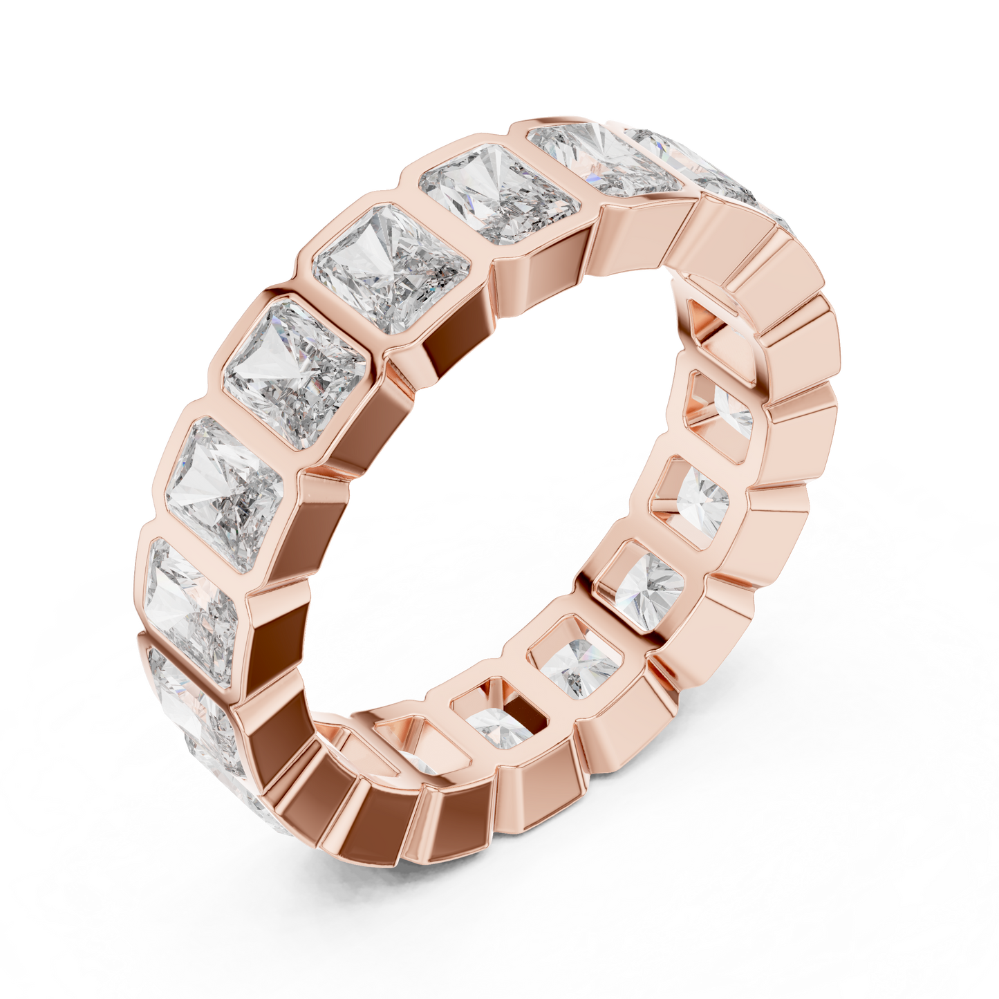 Radiant Cut Lab Grown Diamond Ring in Rose Gold