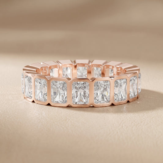 Radiant Cut Lab Grown Diamond Ring in Rose Gold