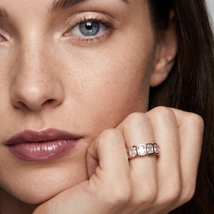 Radiant Cut Lab Grown Diamond Ring in Rose Gold
