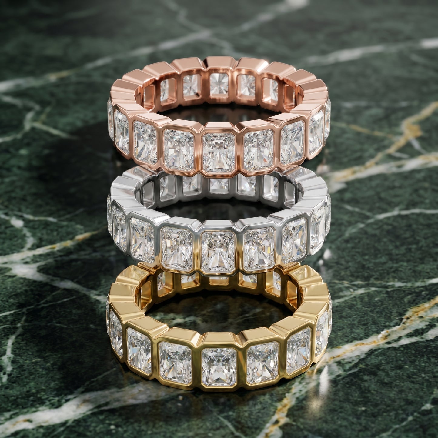 Radiant Cut Lab Grown Diamond Ring in Silver