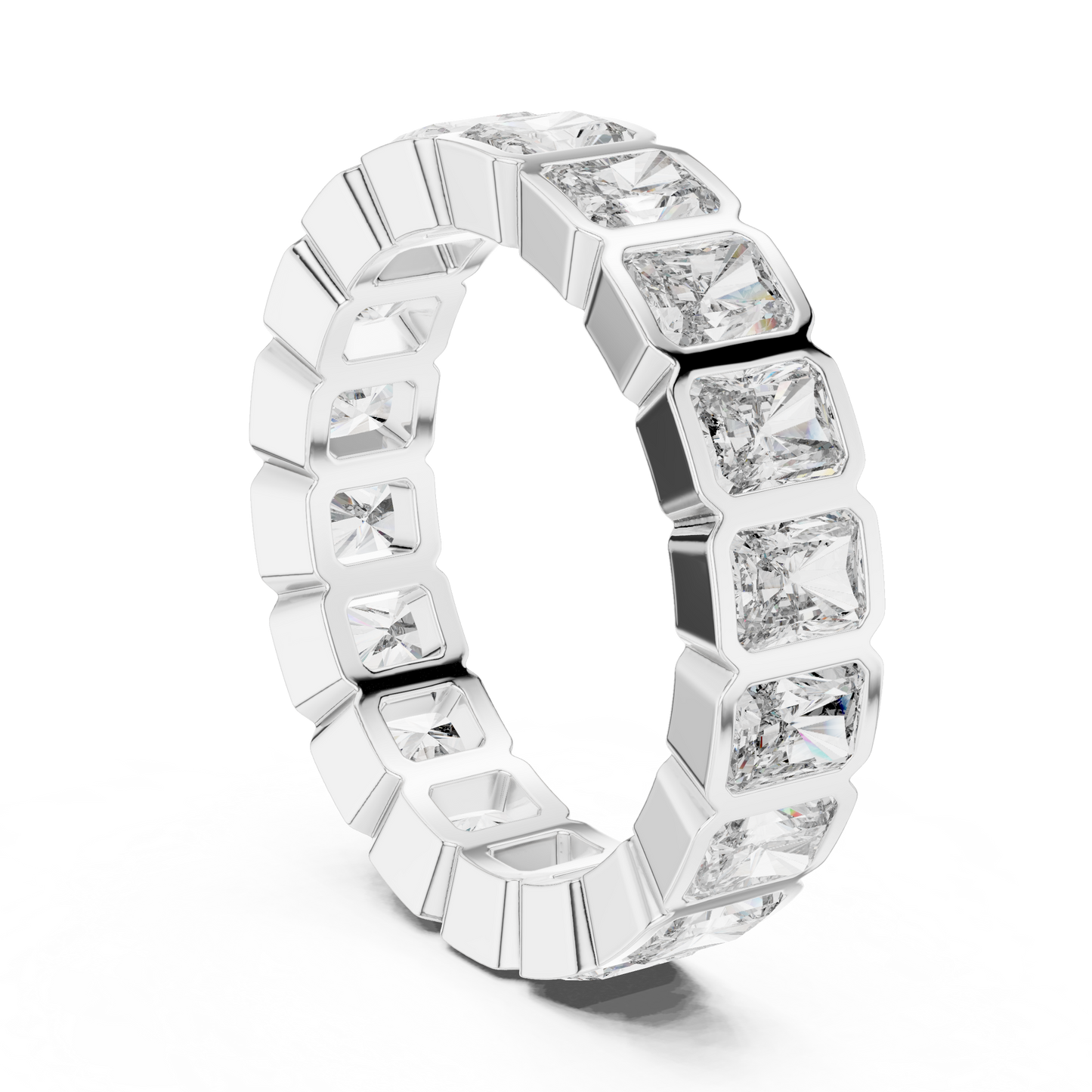 Radiant Cut Lab Grown Diamond Ring in Platinum