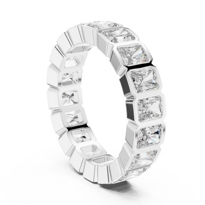 Radiant Cut Lab Grown Diamond Ring in Silver