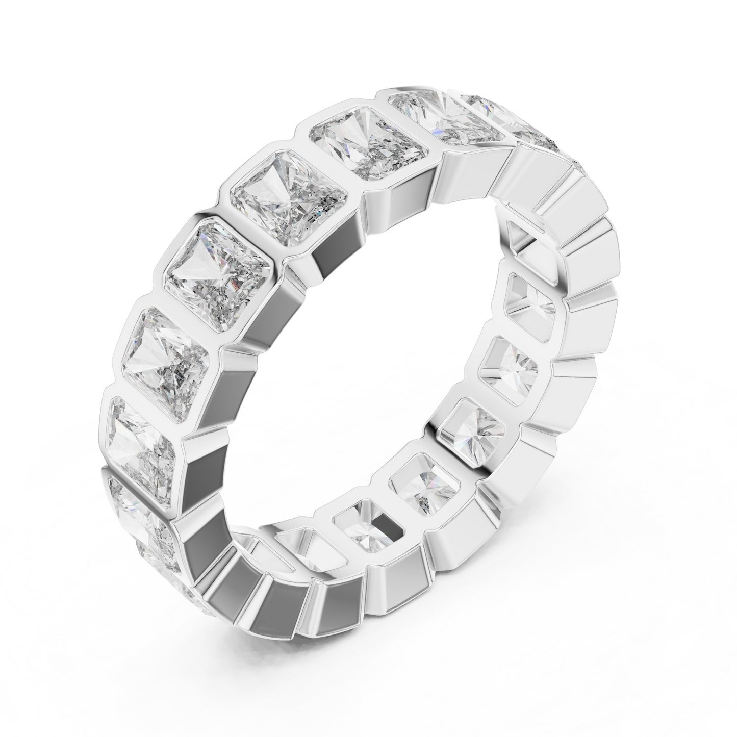Radiant Cut Lab Grown Diamond Ring in White Gold