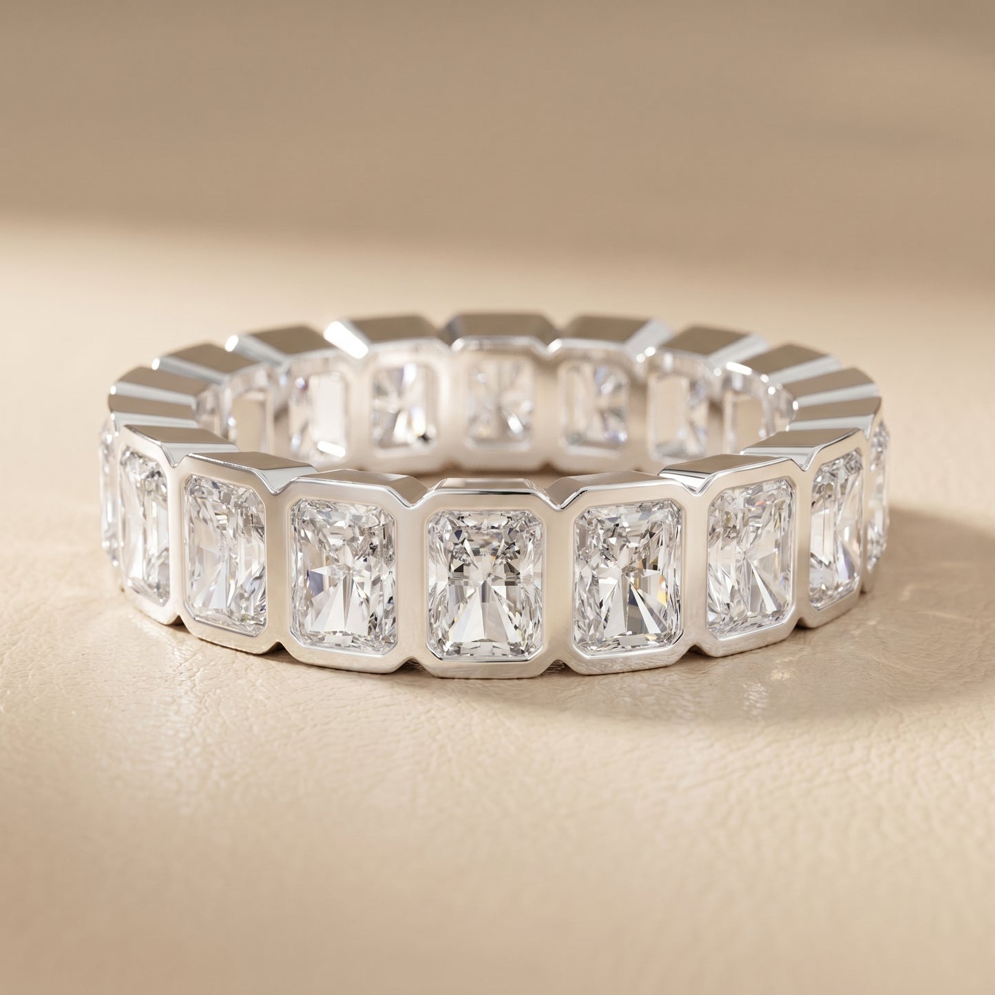 Radiant Cut Lab Grown Diamond Ring in Platinum