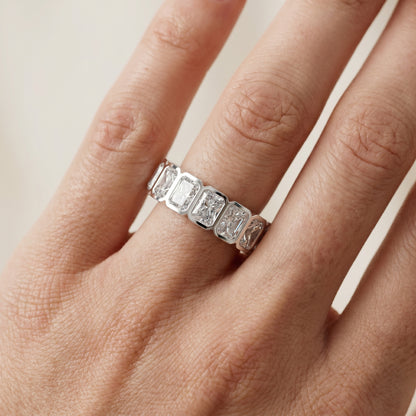 Radiant Cut Lab Grown Diamond Ring in White Gold