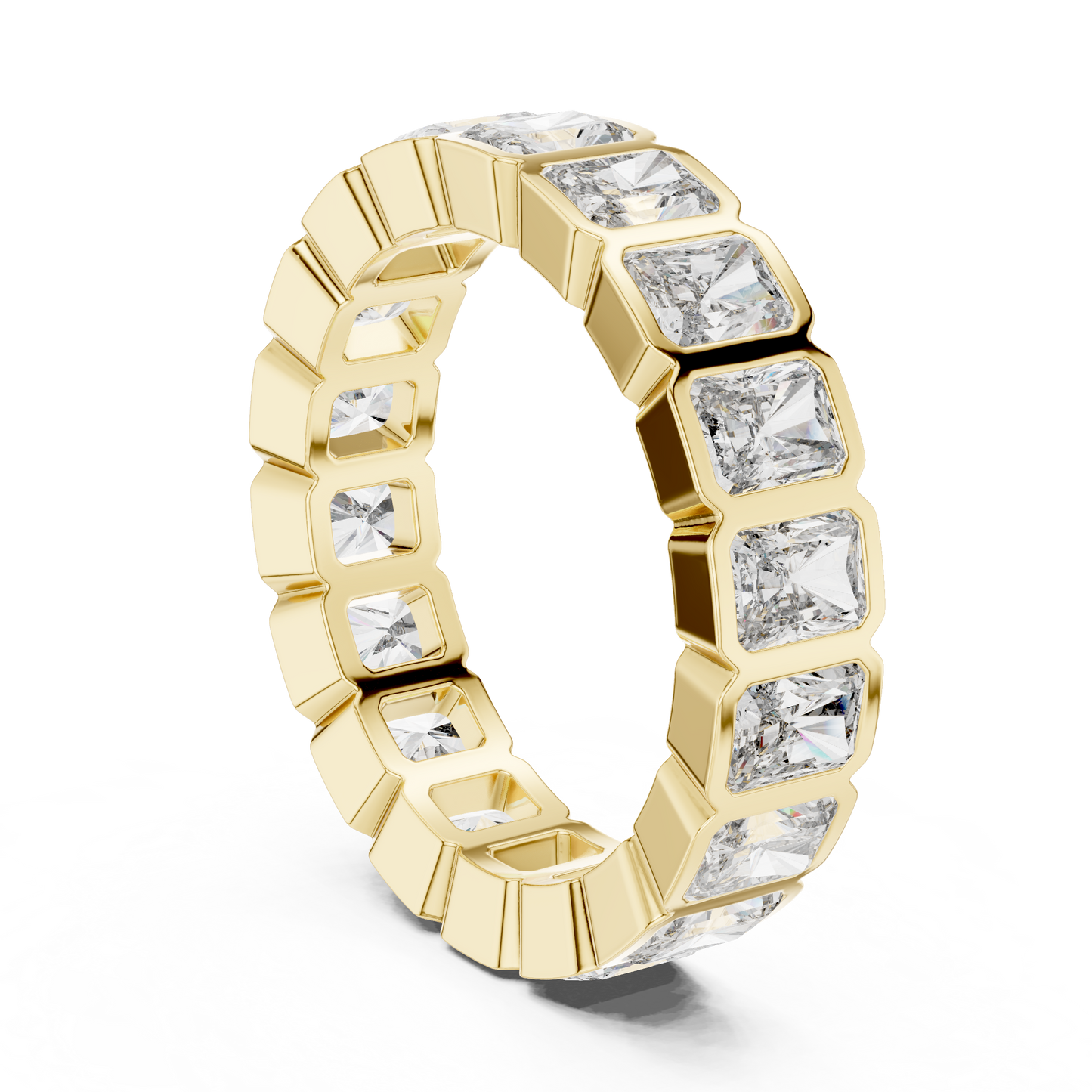 Radiant Cut Lab Grown Diamond Ring in Yellow Gold