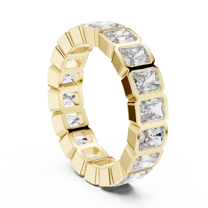 Radiant Cut Lab Grown Diamond Ring in Yellow Gold