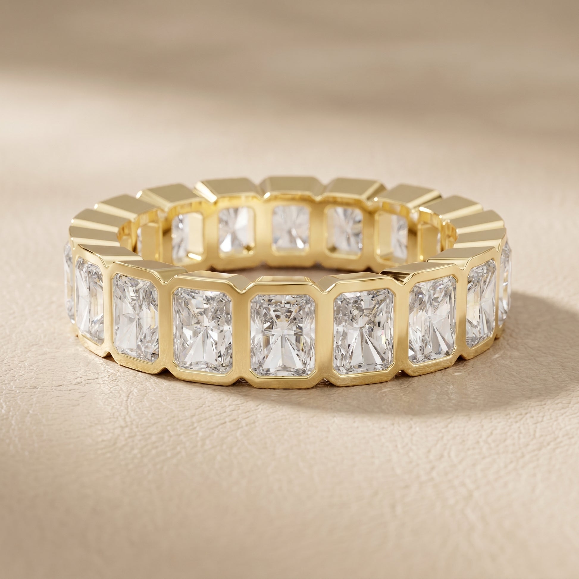 Radiant Cut Lab Grown Diamond Ring in Yellow Gold