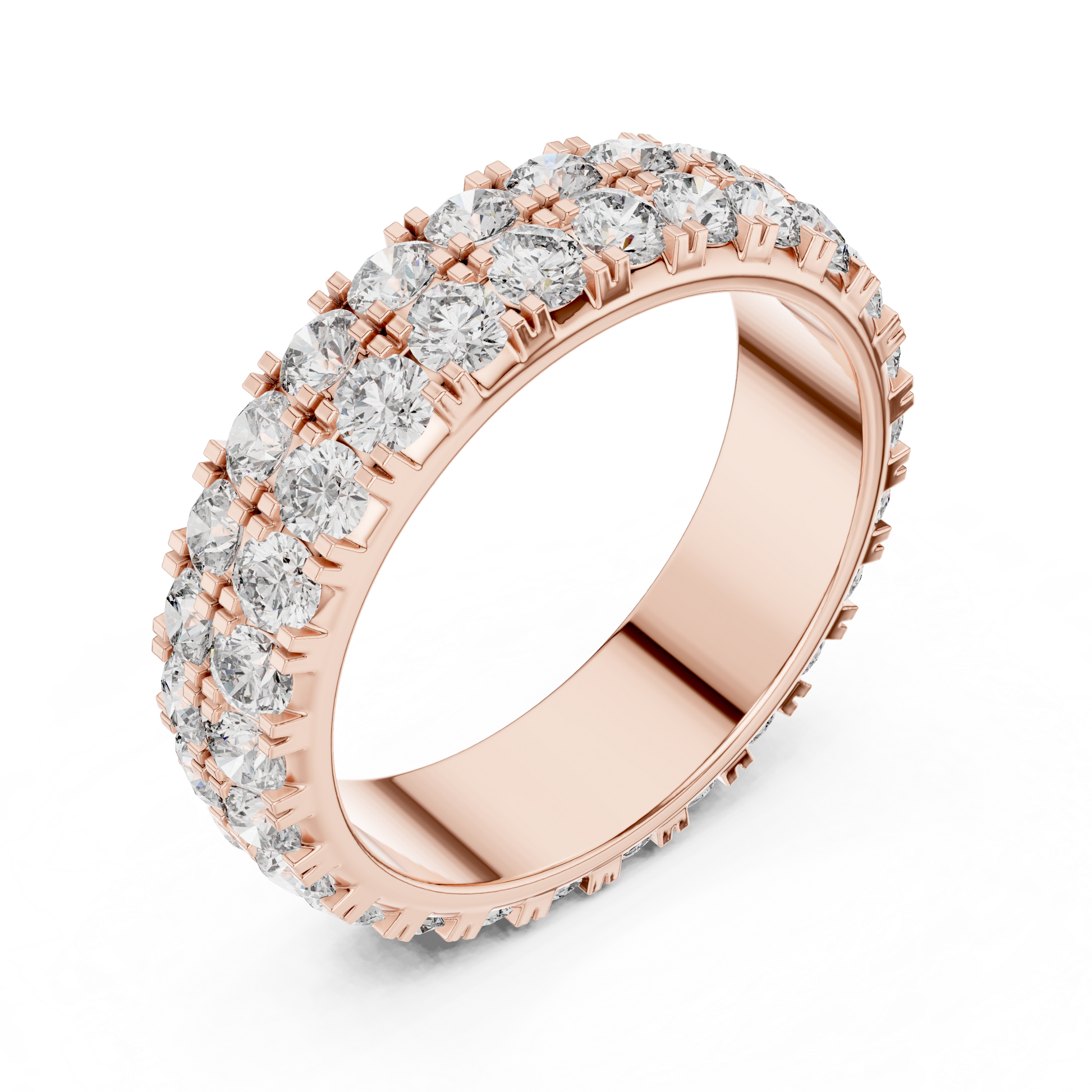 Round Cut Lab Grown Diamond Ring in Rose Gold