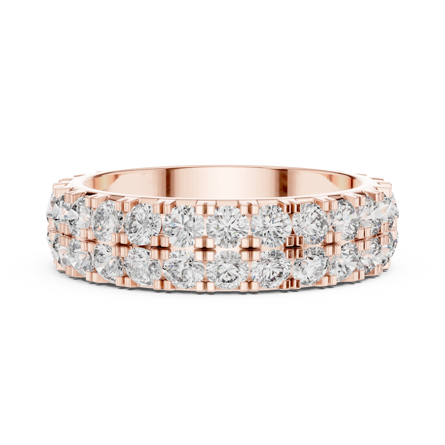 Round Cut Lab Grown Diamond Ring in Rose Gold