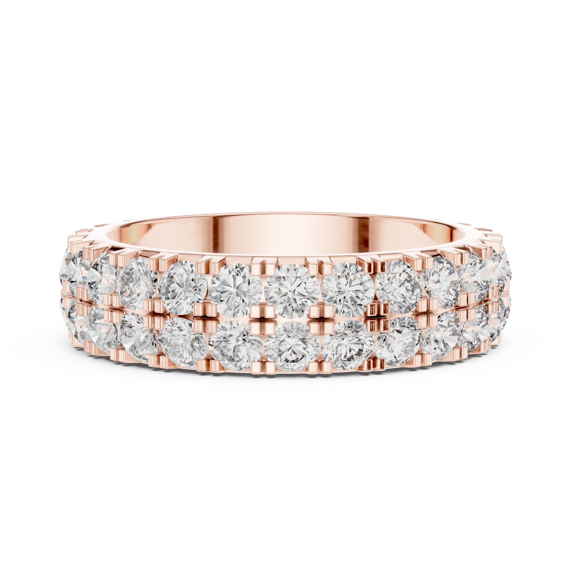 Round Cut Lab Grown Diamond Ring in Rose Gold