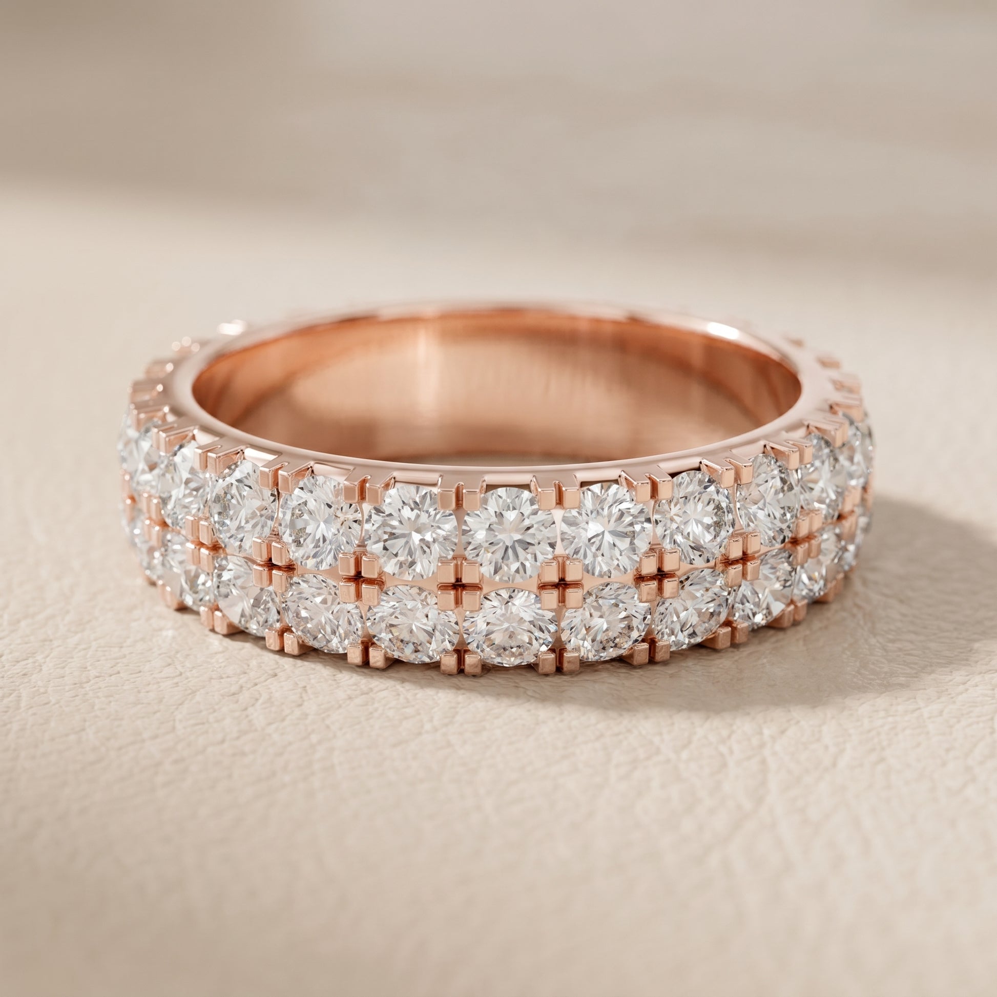 Round Cut Lab Grown Diamond Ring in Rose Gold