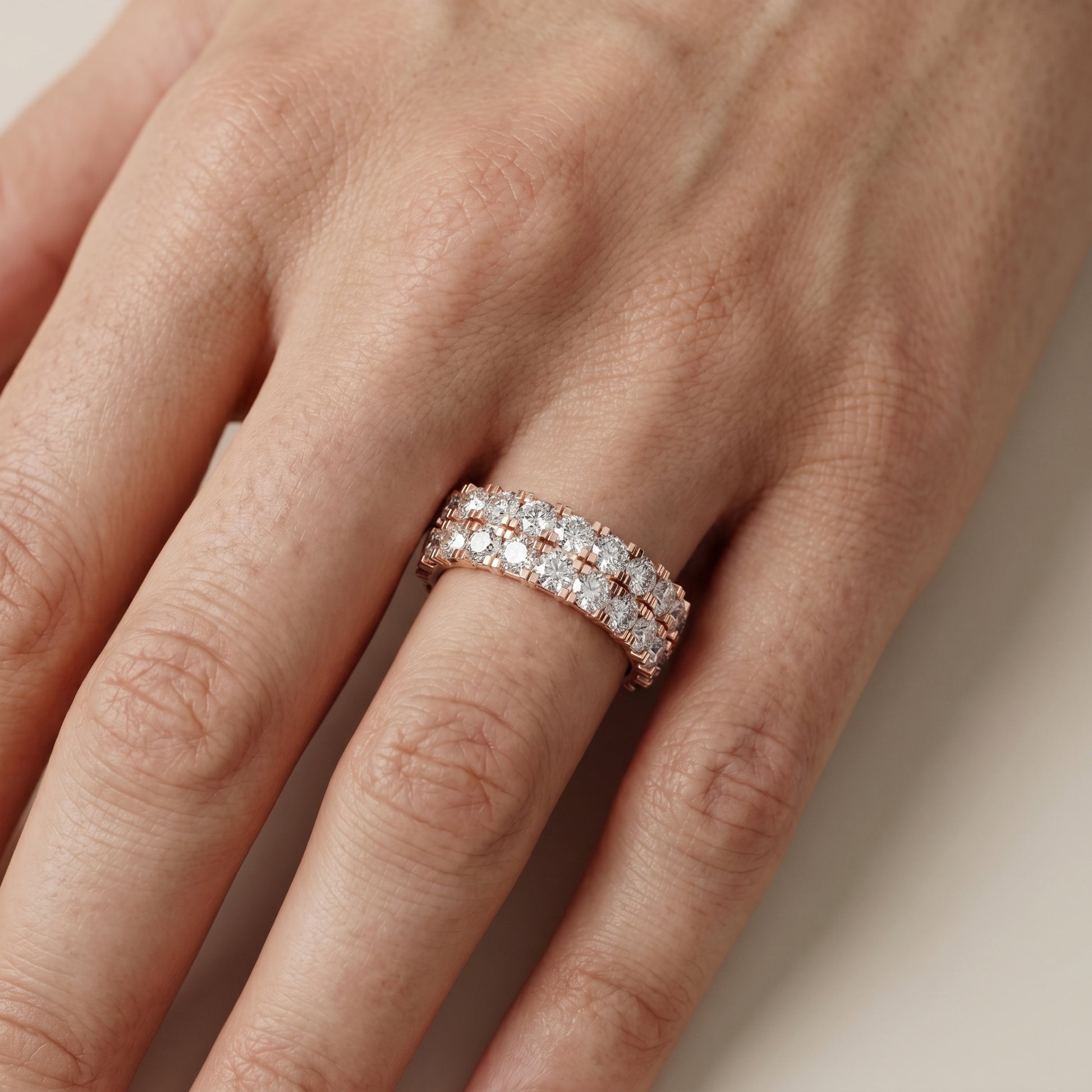 Round Cut Lab Grown Diamond Ring in Rose Gold